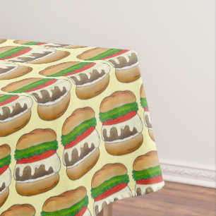 Toalha De Mesa Connecticut CT Cheese Burger Cheeseburger Steamed