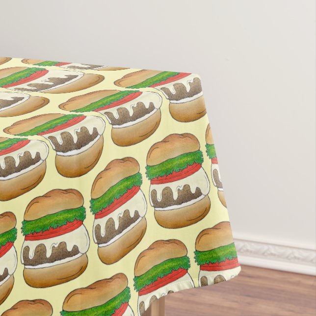 Toalha De Mesa Connecticut CT Cheese Burger Cheeseburger Steamed (Posição Original)