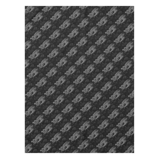 Toalha De Mesa Constelação de Virgem Hevelius 1690 a preto (Frente)