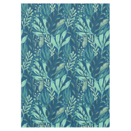 Toalha De Mesa Contemporary Aquatics Blue Green Foliage
