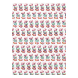 Toalha De Mesa Cookies Rosa Pastel e Macaron Verde Mint