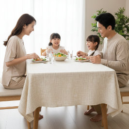 Toalha de Mesa Cor Creme Simples Minimalista