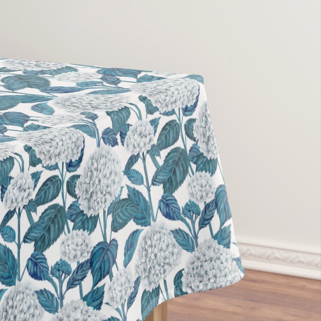 Toalha De Mesa Cor da água da hidrangea branca (Posição Original)