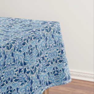 Toalha De Mesa Cor damasco azul