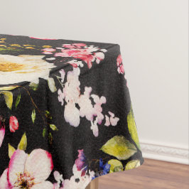 Toalha De Mesa Cor-de-água Cor rosa Rosas amarelas pretas Fundo p