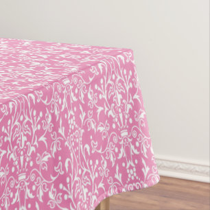 Toalha De Mesa Cor-de-rosa e branco