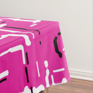 Toalha De Mesa Cor-de-rosa magenta-rosa-branca