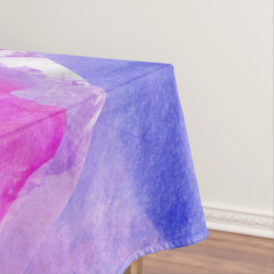 Toalha De Mesa Cor-de-rosa, roxo, cerceta, e borrões azuis da