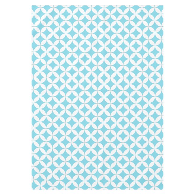 Toalha De Mesa Cor personalizada branca de círculo de repetição d (Frente)