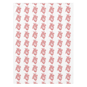 Toalha De Mesa Coração Anatômico Vermelho Antiquado