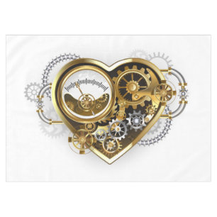 Toalha De Mesa Coração Steampunk com Manômetro