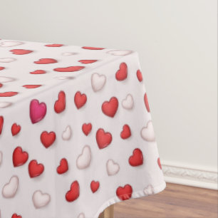 Toalha De Mesa Coração Vermelho de Amor Moderno e Elegante Modern