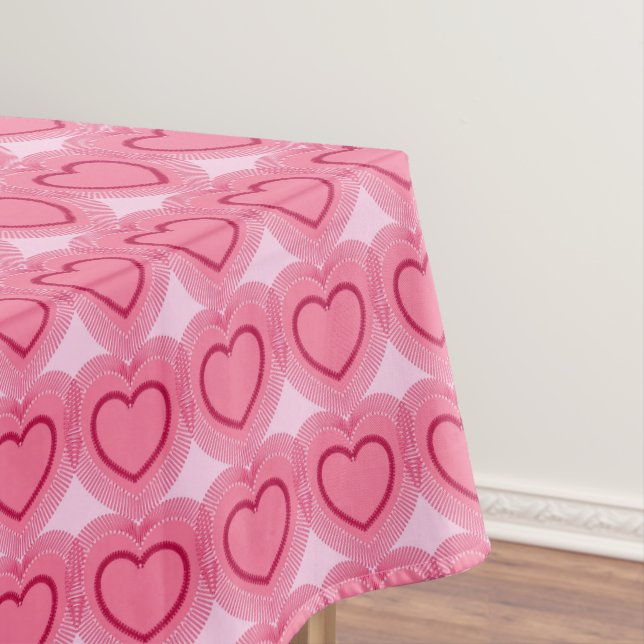 Toalha De Mesa Corações Abstrato modernos - Azalea rosa (Posição Original)