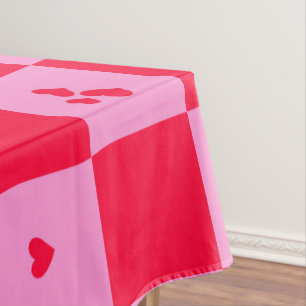 Toalha De Mesa Corações Cor-de-rosa e vermelho
