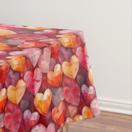 Toalha De Mesa Corações Cristais De Amor