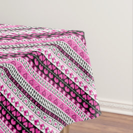 Toalha De Mesa Corações de Amor Rosa 8 Bits