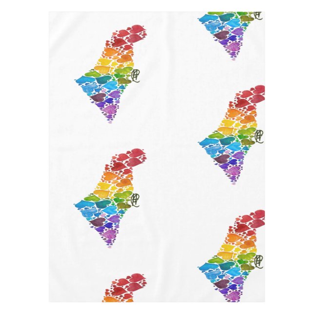 Toalha De Mesa Corações de Israel Tablecloth (Frente)