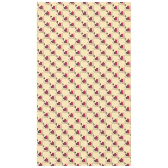 Toalha De Mesa Corações e Rosas Tablecloth (Frente)