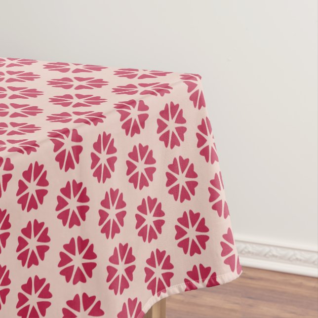 Toalha De Mesa Corações Nucleares - vermelho magenta - padrão per (Posição Original)