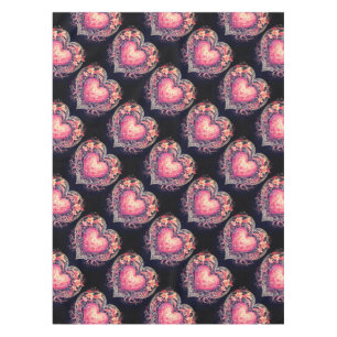 Toalha De Mesa Corações Rosa