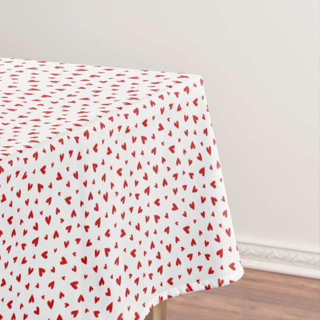 Toalha de Mesa Corações Vermelhos Espalhados (Posição Original)