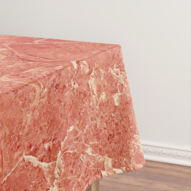Toalha De Mesa Coral Red Marble Textura (Posição Original)
