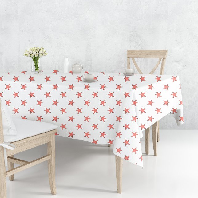 Toalha De Mesa Coral Starfish Pattern (Coral Starfish Pattern Tablecloth by Looly Elzayat
)