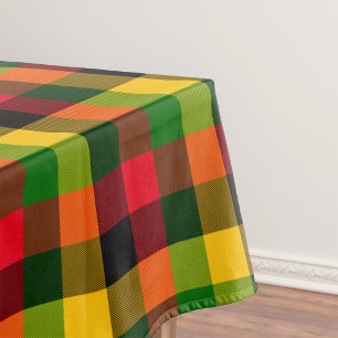 Toalha De Mesa Cores Africanas Rasta Reggae Xadrez Padrão Design