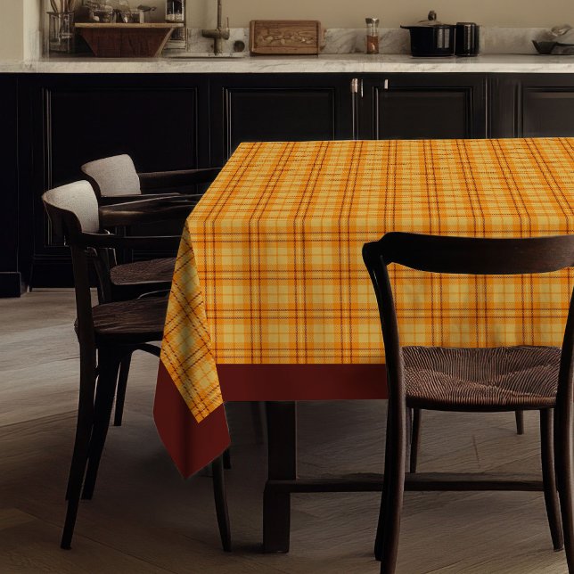 Toalha de Mesa Cores da Moda Outono Xadrez Anivers (Rustic Fall Tablecloth Unique Plaid Birthday Gift)