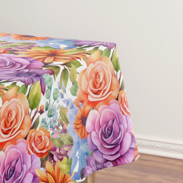 Toalha De Mesa Cores de Primavera Florais Florido (Posição Original)