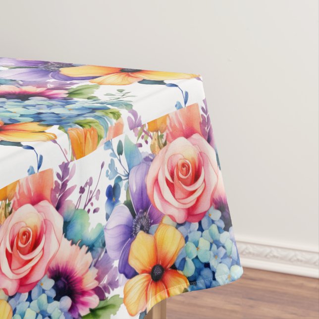Toalha De Mesa Cores Florais da Primavera Chic (Posição Original)
