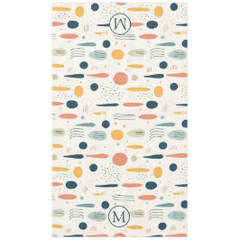 Toalha De Mesa Cores Pastel Boho Abstrato Minimal Personalizado