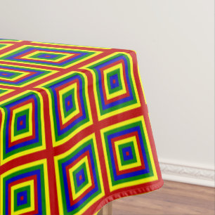 Toalha De Mesa CORES PRIMÁRIAS, QUARES CAMADAS-52x70 TABELA