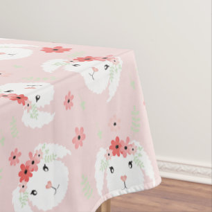 Toalha De Mesa Coroa de Flor de Bunny Rosa