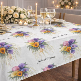 Toalha De Mesa Coroa de Lírios Callas Decoração de Casamento Recé