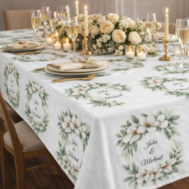Toalha De Mesa Coroa de Magnólia Branca Decoração de Casamento Re