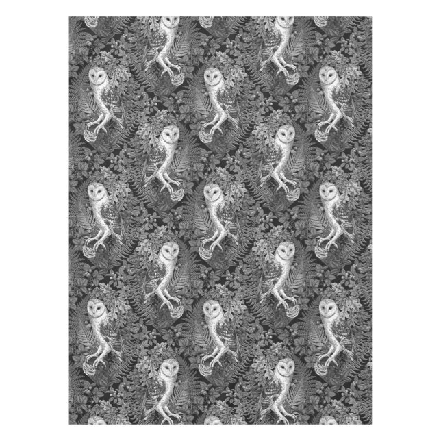 Toalha De Mesa Corujas, samambaias, carvalho e bagas 4 (Frente)