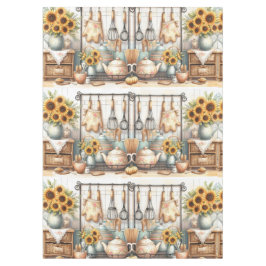 Toalha De Mesa Country Classics Retro Kitchen com Girassóis