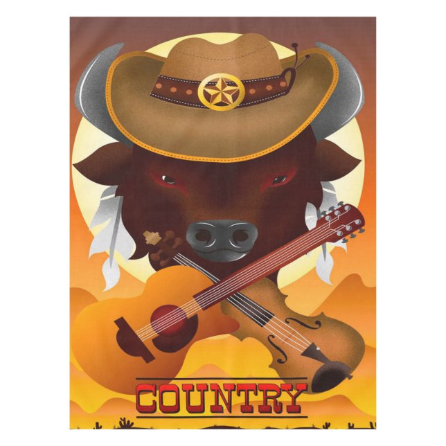 Toalha De Mesa Country Music Guitar (Frente)