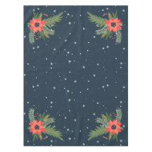 Country Red Poinsettias em Azul