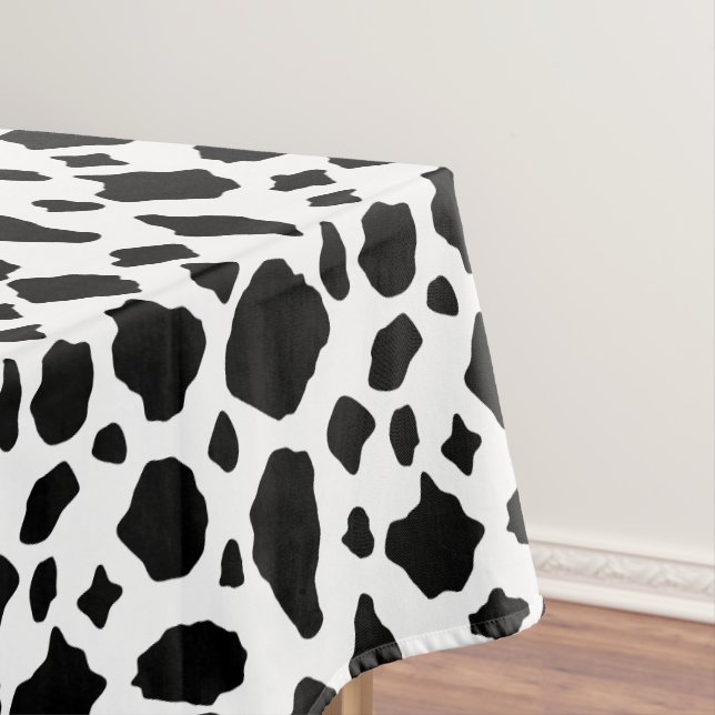 Toalha De Mesa Cow Pattern Black White Country (Posição Original)