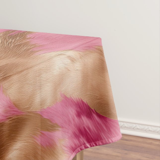 Toalha De Mesa Cowhide Dourada-rosa ocidental (Posição Original)