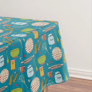 Toalha De Mesa Cozendo um tablecloth da arte da torta da cereja