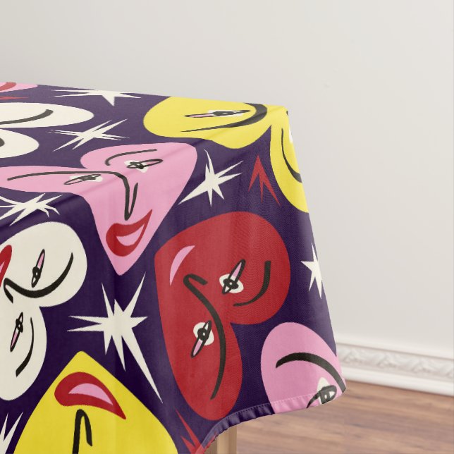 Toalha De Mesa Cozinha Cozinha Retroativa dos anos 50 (Posição Original)