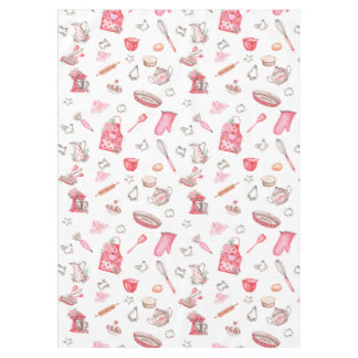 Toalha De Mesa Cozinha-padrão de cozedura de cor rosa-d-água