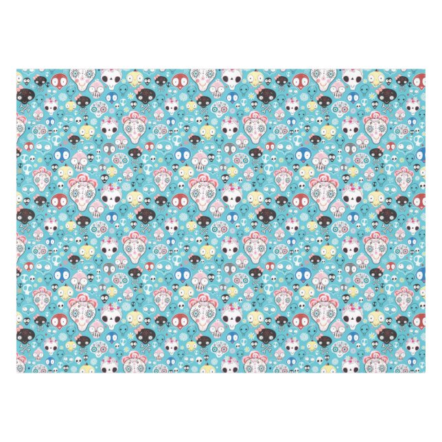 Toalha De Mesa Crânio de riso da textura (Frente (Horizontal))