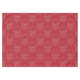 Toalha De Mesa Crânio - Vermelho sanguíneo e branco ósseo
