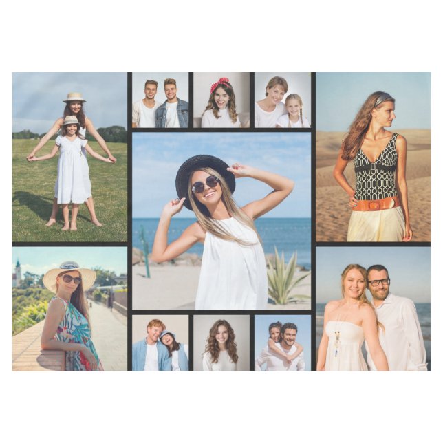 Toalha De Mesa Create Your Own 11 Photo Collage (Frente (Horizontal))