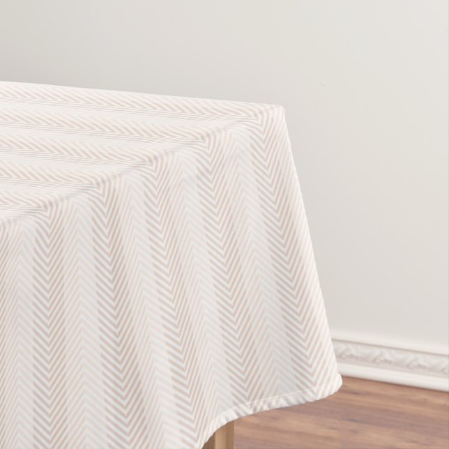 Toalha De Mesa Creme Herringbone Zig (Posição Original)