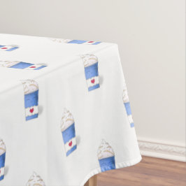 Toalha De Mesa Creme Latte & Whipped (Azul)